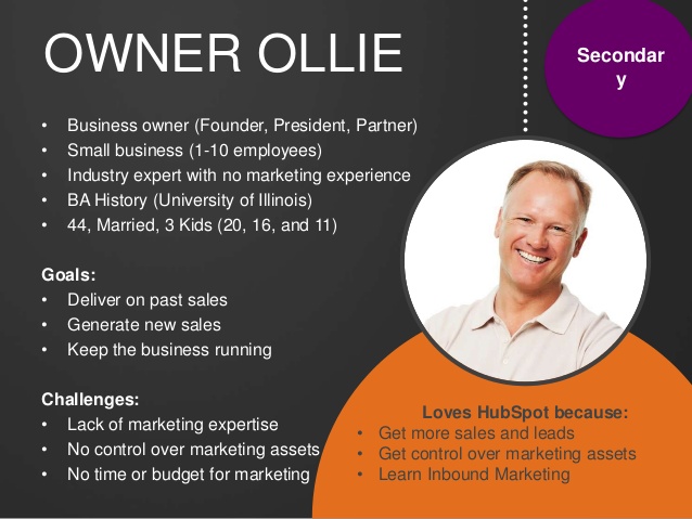 Owner Ollie: the CEO stereotype buyer persona whose fictional life is so brilliant he couldn't possibly be interested in what you have to say.